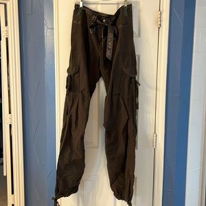 Tall girl dressy cargo pants with Satin trim